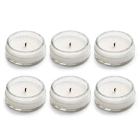 Small Glass Jar Candle with White Soy Wax | Mini Tealight Jar | 6 Pcs Set | Reusable | Handmade in Firozabad