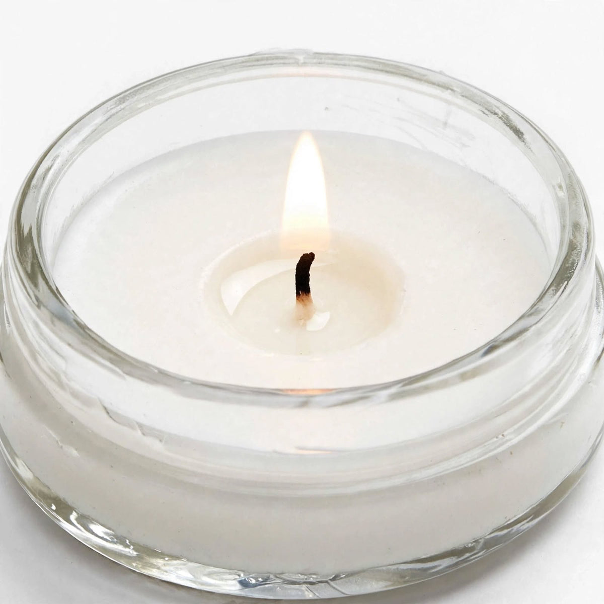 Small Glass Jar Candle with White Soy Wax | Mini Tealight Jar | 6 Pcs Set | Reusable | Handmade in Firozabad