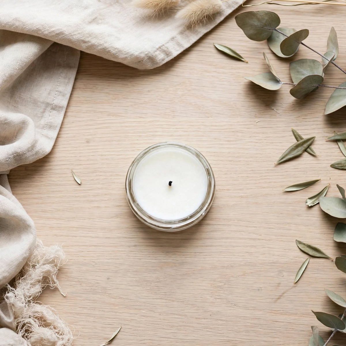 Small Glass Jar Candle with White Soy Wax | Mini Tealight Jar | 6 Pcs Set | Reusable | Handmade in Firozabad