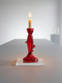 Crimson Koi Glass Candle Holder – Decorative Glass Home Décor